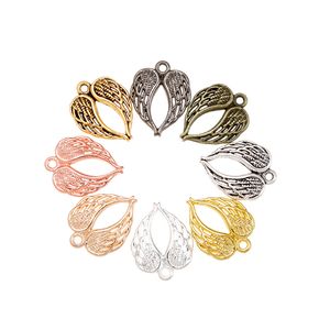 300pcs wing Charms Feather Pendant Jewelry Metal Alloy Jewelry Marking 21x17mm 8 colors for option