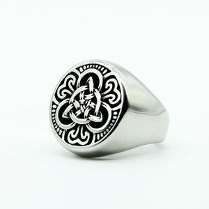 Irish Religious Nordic Viking Pattern Celtic Knot Totem Ring 316 Stainless Steel ancient Men's Punk Gothic Biker Celt Rings Rock Jewellery