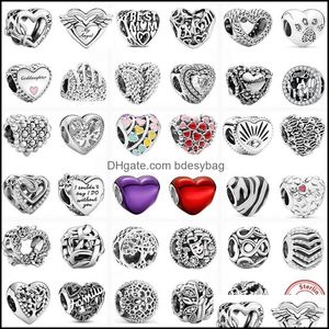 Other Loose Beads Jewelry Sterling Sier Drama Masks Heart Shape Mom My Angel Charms Diy Family Fit Original Bracelet Fin Dhdnw