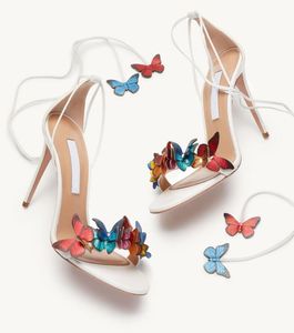 Superkvalitetsdesigner High Heels Sandals Papillon Sandal mm Färger Butterfly Sexig Lady Dress Wedding Bride Heeled Ankel Strap Thin Heel With Original Box