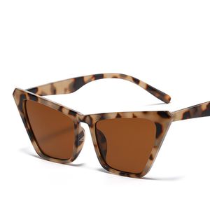 Retro Sunglasses hot Leopard Print Cat Eyes Fashion INS Personality Candy Color Hip PC Frame Glasses Simple Big Womens Sunglasses Net red star