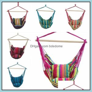 Wholesale chair swings outdoor resale online - Hanging Hammock Portable Travel Cam Home Bedroom Canvas Lazy Swing Chair Garden Indoor Outdoor Fashion Swings Seat Drop Delivery Hammoc