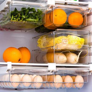 Kitchen Storage & Organization Clear Fridge Box Slide Under Shelf Drawer Organizer Refrigerator Fruit Food AccessoriesKitchen