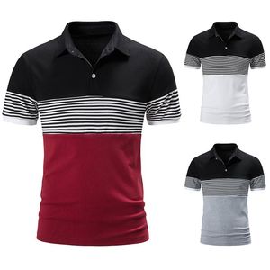 Camisas de polos masculinos Men listrado marca casual fit