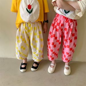 MILANCEL Summer Kids Clothes Cotton Casual Boys Pants Korean Girls Pants Loose Trousers Pants for Brothers and Sisters 220512