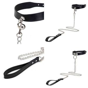 NXY SM-Bondage, trendiges Punk-Leder-Halsband für Erwachsene, Hundeglockenhalsband, handgefertigt, Drag-Kette, Kostüm, Metall-Chocker, 220426