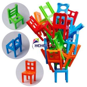 18 peças por atacado blocos de bricolage cadeiras de equilíbrio adulto crianças empilhamento pequeno presente interativo jogos de mesa caixa original