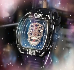 Luxus Mann Frau Schädel Hohl Diamanten Uhr Dame Kleid Beliebte Casual Mode Gummi Silikon Band Automatische Quarzwerk Armbanduhr Orologio di lusso