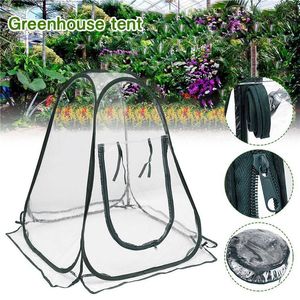 Mini Portable Plastic Greenhouse Tent Clear Cover Flowers Bonsai Plants Grow Garden Green House Windows Opening for Farm Garden