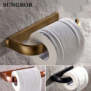 Durable Bathroom Accessories Golden Color Toilet Paper Rack Tissue Holder Roll Paper Holder HY-2208K T200425