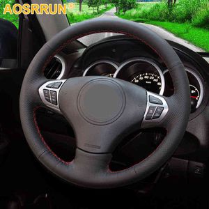 Aosrrun Coprivolante per auto in ecopelle nera per Suzuki Grand Vitara 2007-2013 J220808