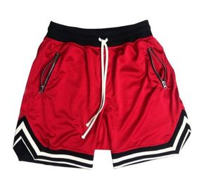 Fitness-Shorts für Herren, Mesh, kurz, einfarbig, Streifendesign, schnell trocknend, atmungsaktiv, modisch, Frühling, Sommer, Herbst, Muskelsport, Laufen, Basketball, Junge, Hip-Hop, Haren-Hose