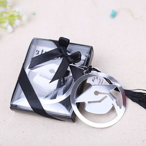 Graduation Cap Metal Bookmark With Elegant Black Tassel Party Souvenirs Graduate Party Faovr Gifts For Guest DH8484
