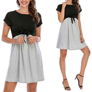 Novo verão vestidos de maternidade feminino com túnica grávida Moda de túnica casual roupas de maternidade de enfermagem vestidos g220309