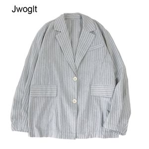 Herbst Neue männer Gestreiften Blazer Casual Koreanische Mode Blazer Jacken Männer Streetwear Männliche Anzug Jacke 210412