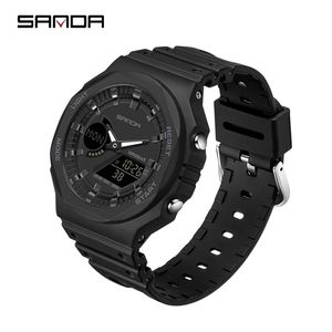 Sanda Casual Mens Watchs 50 м. Водонепроницаемые спортивные кварцевые часы для мужских наручных часов Digital G Style Shock Relogio Masculino 220530