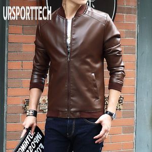 Mens Pu Leather Jackets rockar Motorcykel Biker Faux Leather Jacket Men Autumn Winter Cloths Man Classic Winderbreaker Coat 220816