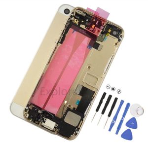 Wholesale iphone 5 battery for sale - Group buy 1Pcs Full Housing Back Battery Cover With Side Buttons Cables Sim tray Assembly for iPhone g s tools Replacement parts323n