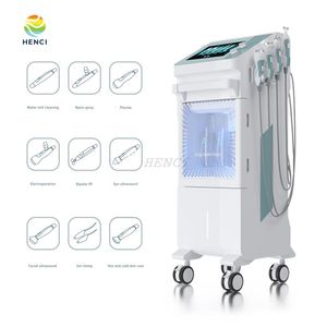 9 in 1 Multifunction Facial Oxygen Spray Ultrasound Cold Hammer Scrubber White skin integrated management instrument