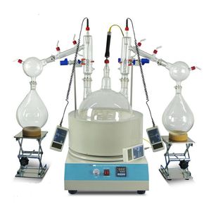 ZZKD Lab Supplies 10L Short Path Distillation Standard Efficiency Double-Distillation Elbow Extraction With Matching Chillers Vacuum Pumps