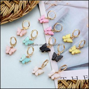 Wholesale hoop d resale online - Hoop Hie Earrings Jewelry Fashion For Women Trendy Butterfly Hopps Earings Color Acrylic Statement Dangle Earring Brincos Gift Drop D