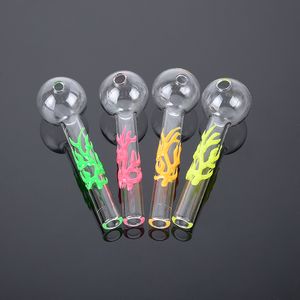 Water Pipe For Hookahs Glow In The Night Pyrex Glass Oil Burner Straight Tube Hand Pipes Mini Oil Dab Rigs Smoking Accessories SW95 SW96