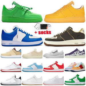 Luxury Fashion 1 One Women Mens Offs White Shoes af1 Travis LVofffWhite Printing Brown Comet Red University Gold Green Spark Skeleton Forces Sneakers Trainers