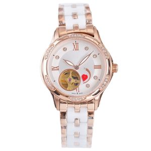 High Quality Fashion Women's Watch Diameter 35mm 316 Stainless Steel Case Ceramic Strap Automatic Mechanical Movement Gem Mirror Life Waterproof luxury watches