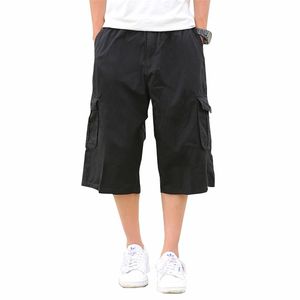 Pantaloni cargo multitasche larghi da uomo estivi stile militare Pantaloni cargo neri in cotone 4XL 5XL 6XL 210412