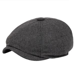 Berets High Quality Men's Casual Sboy Hat Retro Beret Unisex Wild Octagonal Cap Vintage Ivy Hats Gorras Gatsby Flat HatBerets