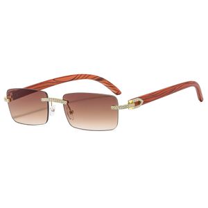 Óculos marca designer óculos de sol pequeno quadrado sem moldura metal dobradiça óculos para homens mulheres sol vidro uv400 lente unisex alta qualidade com