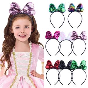 Fasce per bambini con paillettes colorate Archi fatti a mano Moda dolce Accessori per capelli per bambini Fascia per capelli carina all'ingrosso 1 8xt D3