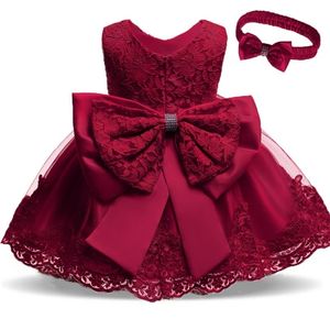 Elegant Baby Girls Dresses For Toddler Girl Wedding Evening Party Sweet Kids Ball Gown Birthday Xmas Bow Red 220426