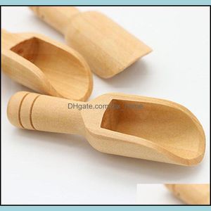 Mini Wooden Scoops Bath Salt Powder Detergent Spoon Candy Laundry Tea Coffee Spoons Eco Friendly Wood S Jllsyu Mx_Home Drop Delivery 2021 Fl