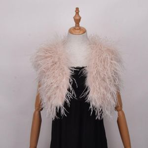 スカーフ100％赤面ピンクのダチョウの羽毛ブライダルレディーの女性のイブニングガウンウェディングドレスブライドメイドラップショールススカルブ