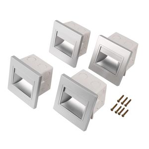 Duvar lambası 4pcs merdiven ışığı LED 3W gömme ayak ışığı adım lambalar İç mekan arka plan aydınlatma gece ışığı merdiven koridoru witwall