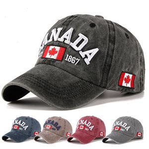 Berretti da baseball da uomo primaverili per donna ricamo Canada Maple Leaf Cap Retro Casual Streetwear Cotton Casquette Snapback