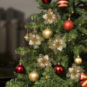 Dekoracje świąteczne Kwiaty sztuczne brokat Weihnachtsbaum Hohle Blumendekoration cm pe złota cebulę proszek ksmatschristma