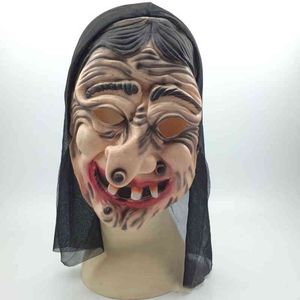 Wholesale creepy face mask resale online - Scary Halloween Latex Head Neck Face Mask Guarani Witch Doctor Creepy Party L220711