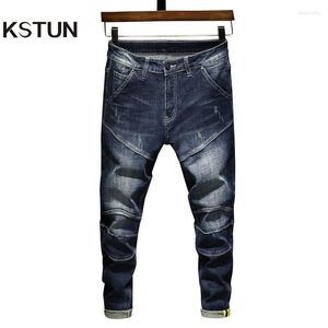 Marca de jeans masculino Man Jean Stretch Slim Fitness Dark Streetwear Pants Original Patch Denim Troushers Spring e Autumn 2022Men's Heat22
