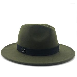 Geniş Memlu Şapkalar Basit Sonbahar Kadın Moda En İyi Caz ​​Cap Kış Yün Fedora Şapkası Kadınlar için Chapeau Femme Siyah Erkekler Scot22