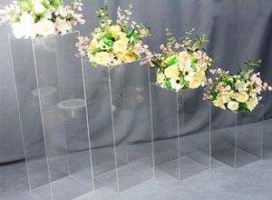 Propções de casamento de decoração de festa Guia de coluna quadrada acrílica Proppartia transparente de suprimentos de cristal