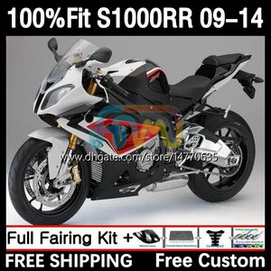 Zestaw Fairings OEM dla BMW S 1000RR 1000 RR S1000-RR 09-14 2DH.87 S-1000RR S1000 RR 2009 2012 2012 2012 2013 2014 S1000RR 09 10 11 12 13 14 Wtryska Biał Czarne białe