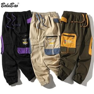 Bolubao Spring Men Casual Pants Mens Trend Wild Japanese Straight Pants Man Drawstring Cargo Pants Brand Clothing 201110