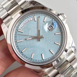 Clássico 2813 movimento automático 40mm gelo azul dial safira relógio masculino 228206 data 316l pulseira de aço inoxidável relógio de pulso