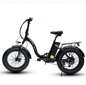 Smlro E7 Women's Mountain Bike 20inch 4.0 Fat Tire Folding Electric Bicycle 48V 13Ah 500W with turn signals rear tail lights 35km/h Max Speed 45km Mileage