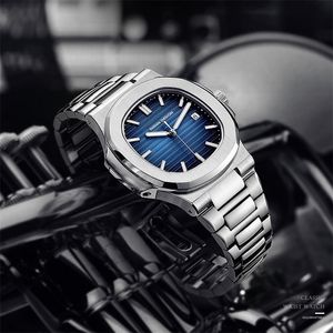 DIDUN Watch Mens Top Brand Luxury Stainless Steel Japan Quartz Watch Chronograph Male Clock Shockproof Waterproof Wristwatch 220530