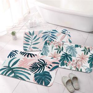 Carpets Floral Backgrounds Printed Flannel Floor Mat Bathroom Decor Carpet Non-Slip For Living Room Kitchen Welcome DoormatCarpets