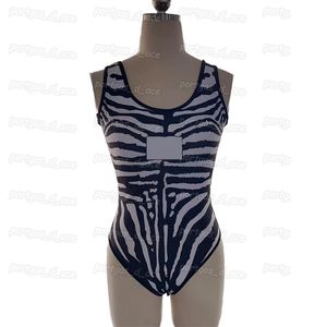 Zebra Desen Tasarım Mayo Mayo Bayan Mektupları Baskılı Backless Mayo Moda Tek Parça Mayo