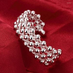 Braccialetti d'argento per le donne Perline d'uva Moda Festa di nozze Regalo di Natale Ragazza Studente GioielliBangle Kent22